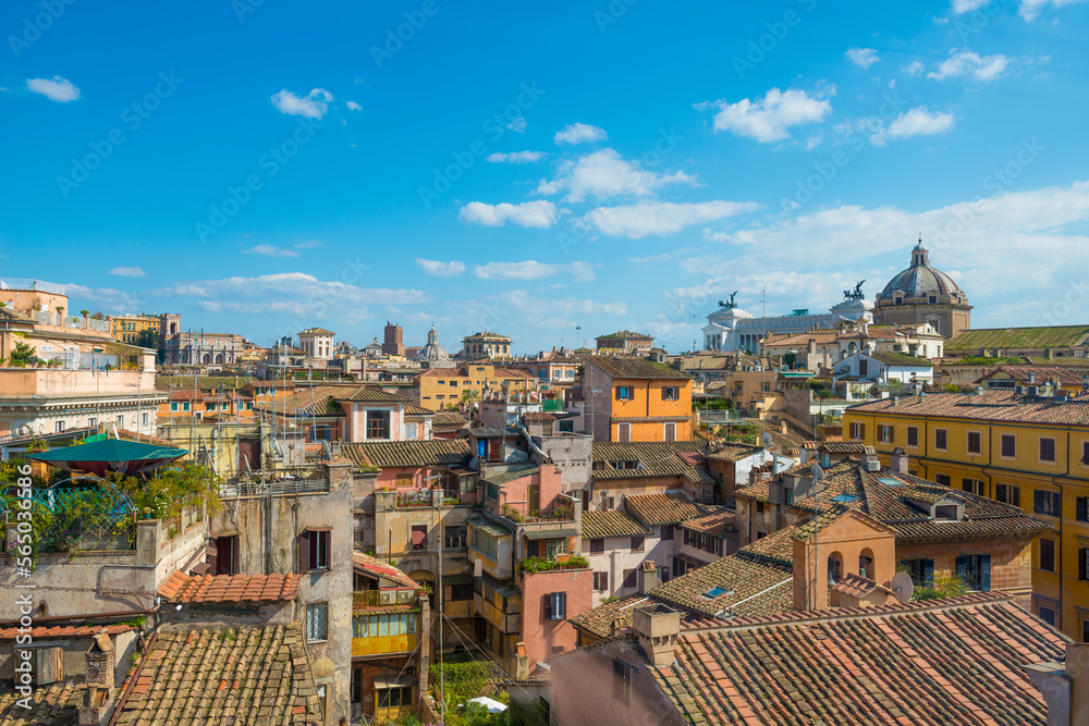Cityscape in a Sunny Day Over Rome, Lazio, Italy.