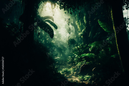 Wallpaper Mural An image of the lush, green Amazonian rainforest, teeming with life and biodiversity Torontodigital.ca