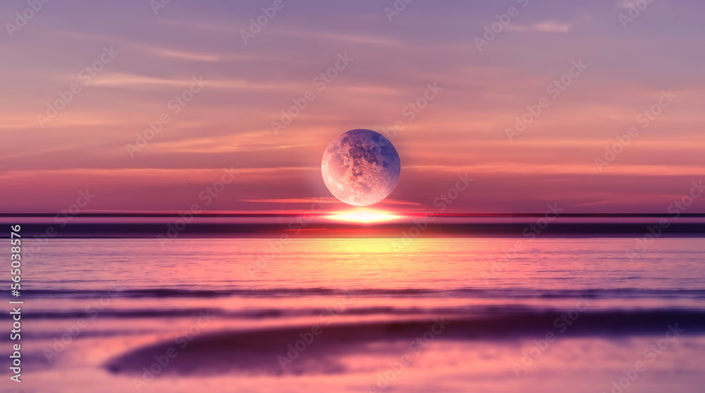 night sea at sunset cloudy starry sky sun light and big moon reflection on water waves nature
night sea at sunset cloudy starry sky sun light and big moon reflection on water waves nature