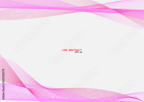 Smooth pink wave line with solft light background,modern abtract template