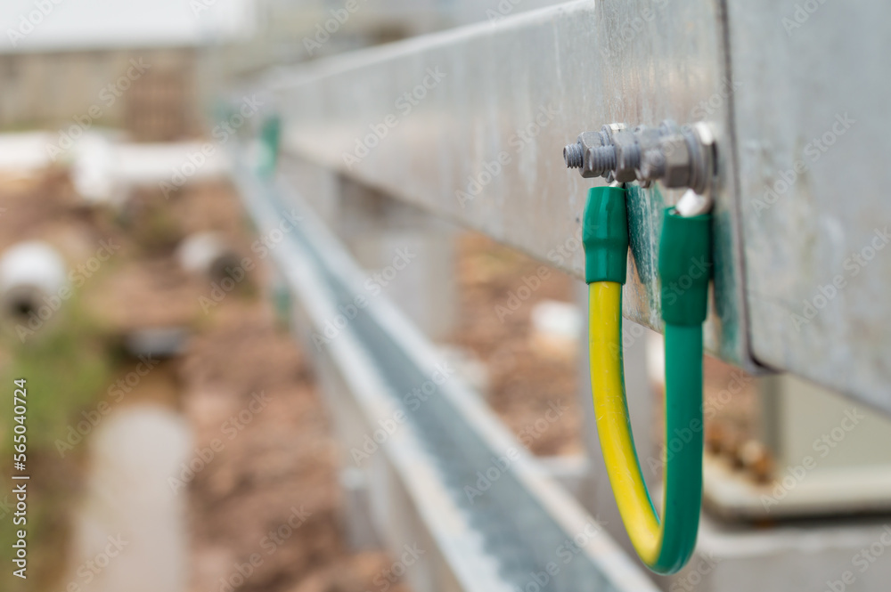 Electrical Wire way and Cable Ladder install at outdoor Area.Ground