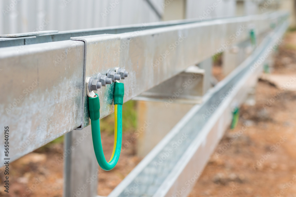 Electrical Wire way and Cable Ladder install at outdoor Area.Ground