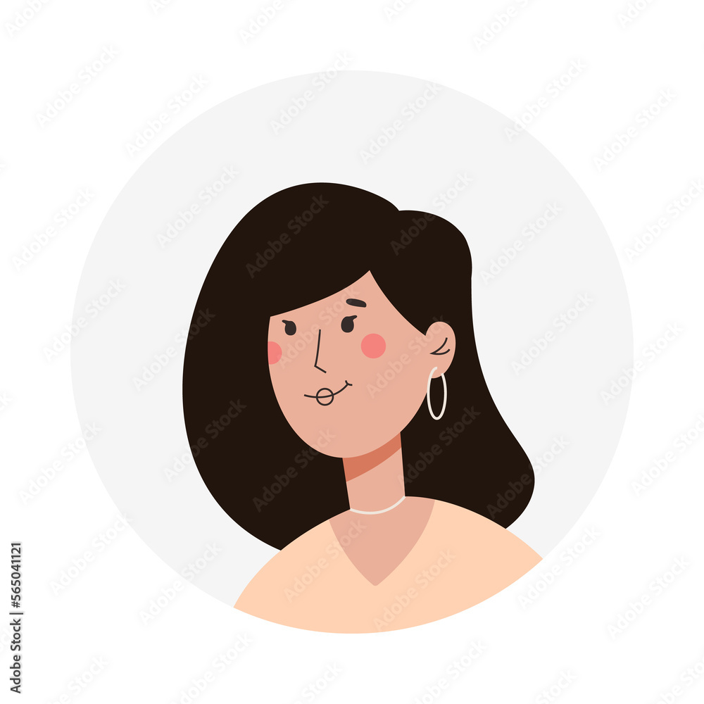 Flat female avatar isolated on a transparent background. Profile picture icon. Female face. Cute flat modern simple design. Beautiful colorful template in pastel colours. Flat female avatar isolated on a transparent background. Profile picture icon. Female face. Cute flat modern simple design. Beautiful colorful template in pastel colours.