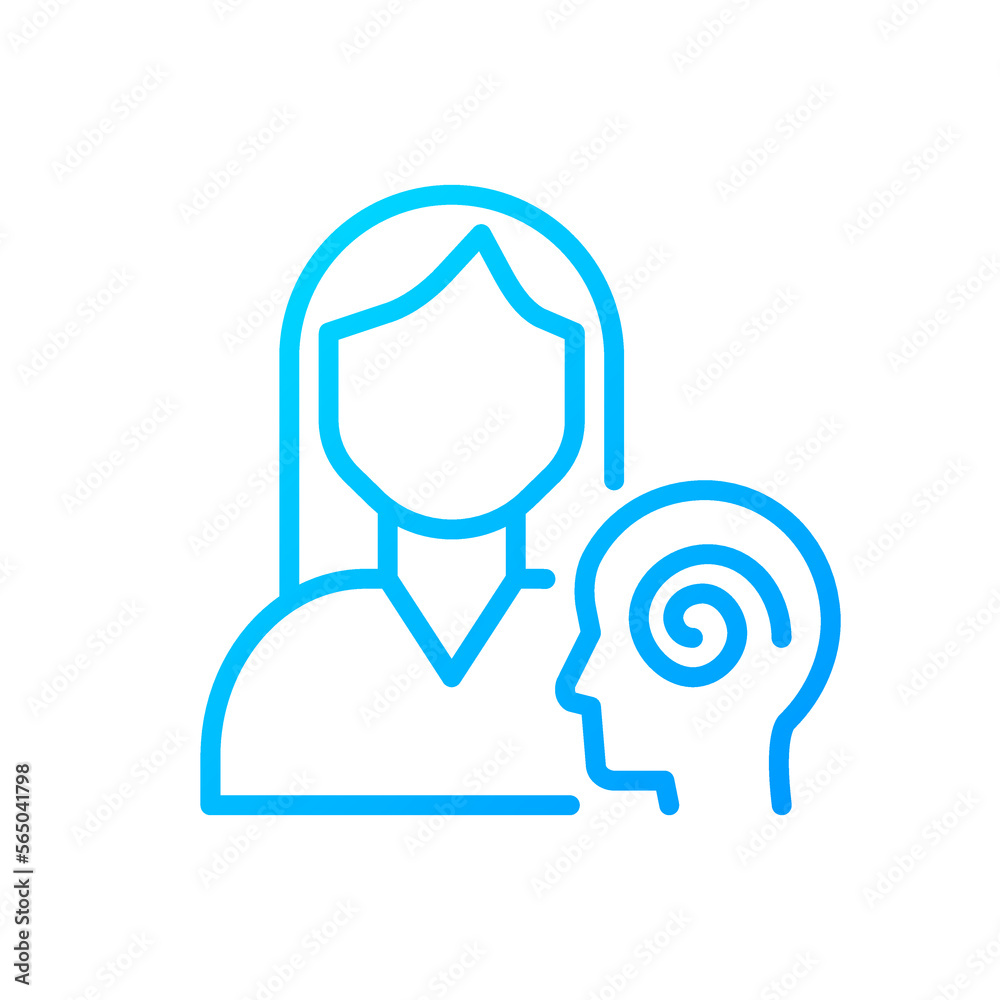 Psychiatry pixel perfect gradient linear vector icon. Mental disorders diagnostics and treatment. Health care service. Thin line color symbol. Modern style pictogram. Vector isolated outline drawing Psychiatry pixel perfect gradient linear vector icon. Mental disorders diagnostics and treatment. Health care service. Thin line color symbol. Modern style pictogram. Vector isolated outline drawing
