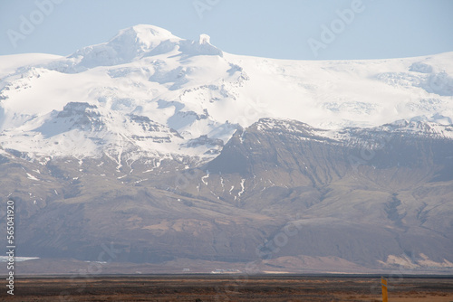 Volcán en glaciar de islandia