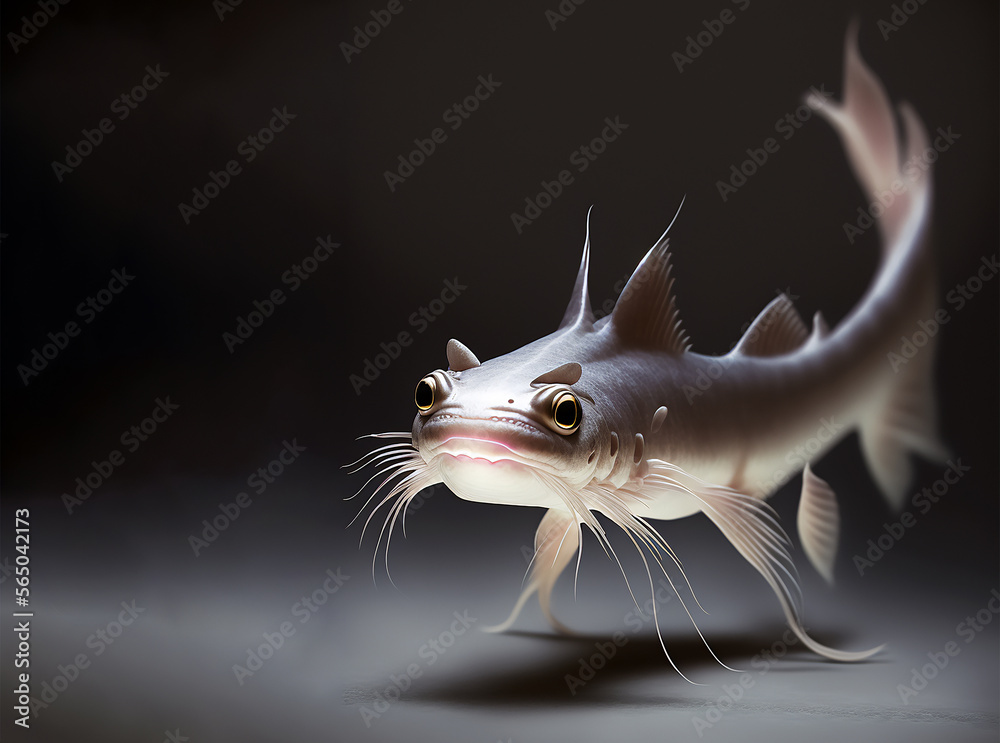 Siamese Barbelled Catfish generative ai digital illustration Extinct