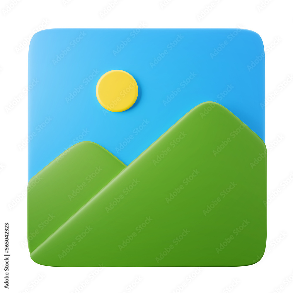 image landscape picture gallery symbol user interface theme 3d icon illustration render editable isolated in white background image landscape picture gallery symbol user interface theme 3d icon illustration render editable isolated in white background