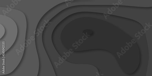 Abstract black Papercut banner concept. Paper carve black background for card poster brochure flyer design in lines black colors. Vector illustration. Cover layout template. Material design concept.