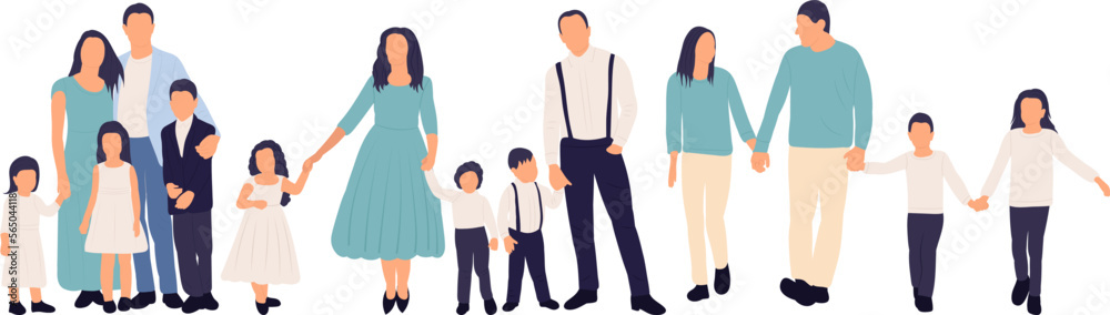 parents and children in flat style, isolated vector parents and children in flat style, isolated vector