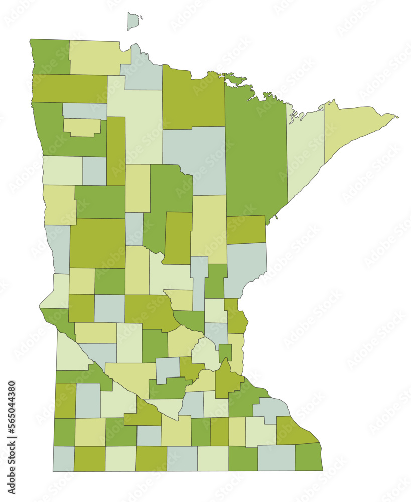 Highly Detailed Editable Political Map With Separated Layers Minnesota 1000 F 565044380