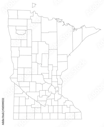 Highly Detailed Minnesota Blind Map.