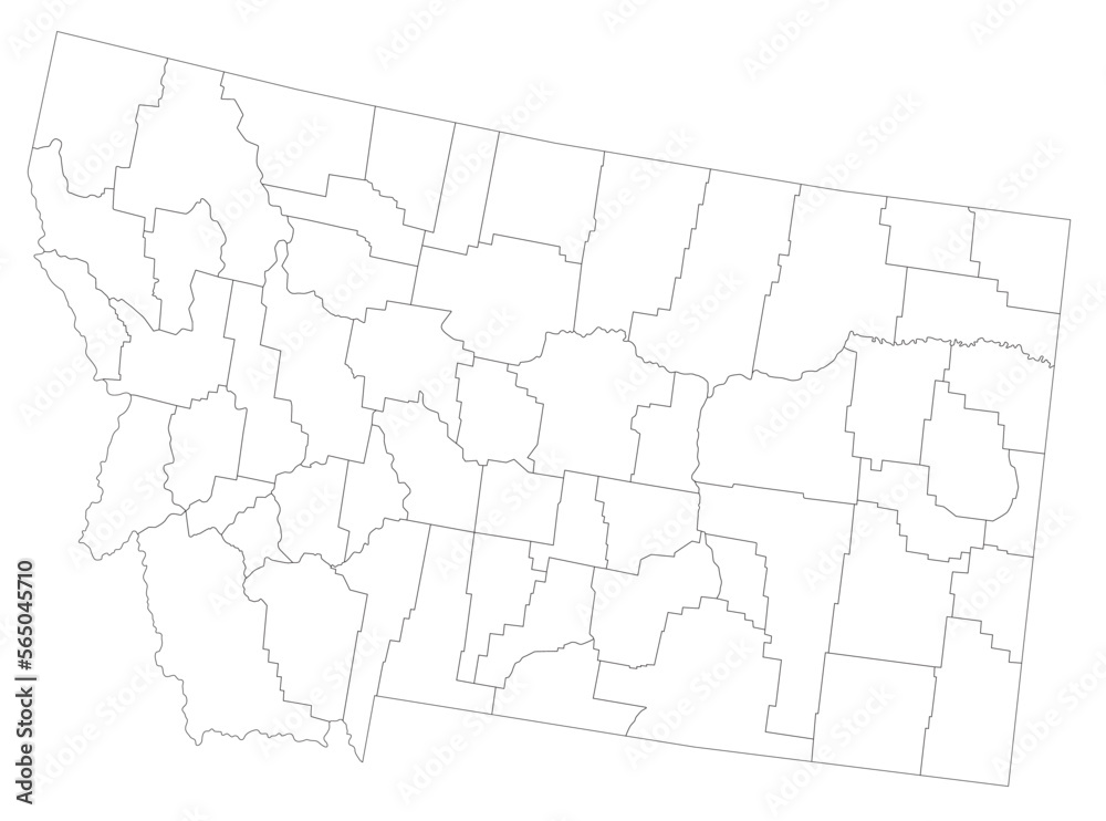 Fototapeta Highly Detailed Montana Blind Map.