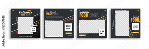 Set of food post story. social media banner template design. Creative design, easy Use for promotions you product. story food for your restaurant promotion.