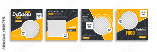 Set of food post story. social media banner template design. Creative design, easy Use for promotions you product. story food for your restaurant promotion.