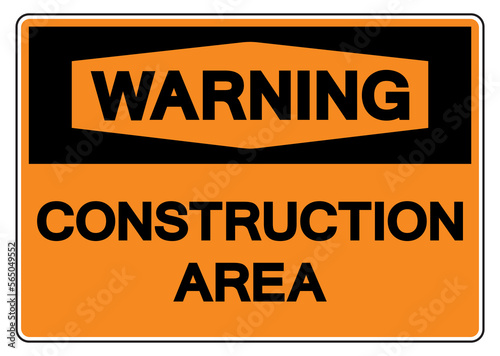 Wallpaper Mural Warning Construction Area Symbol Sign,Vector Illustration, Isolate On White Background Label. EPS10 Torontodigital.ca
