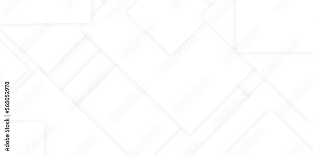 Abstract white background with diamond and triangle shapes layered in ...