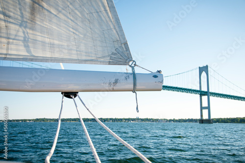 Close-up Of Ropes On Summer Sailing In Newport, Rhode Island photo