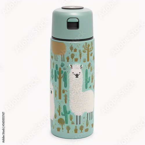 unique style thermos with llama pattern