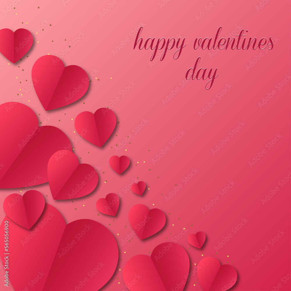 Happy valentine's day social media post banner.