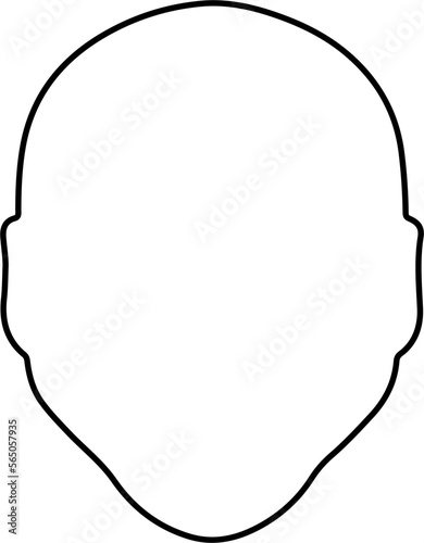 Men Face Shape Outline Vector Illustration
