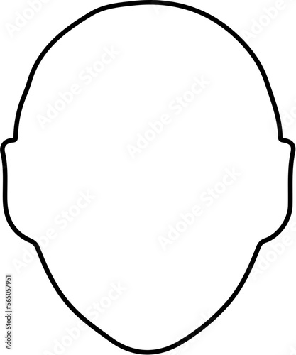 Men Face Shape Outline Vector Illustration

