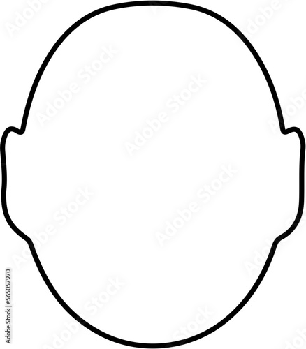 Men Face Shape Outline Vector Illustration
