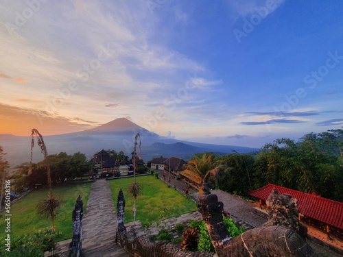view sunset in the agung mountains bali 