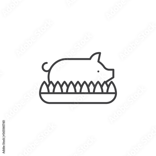 Roasted Pork line icon. linear style sign for mobile concept and web design.