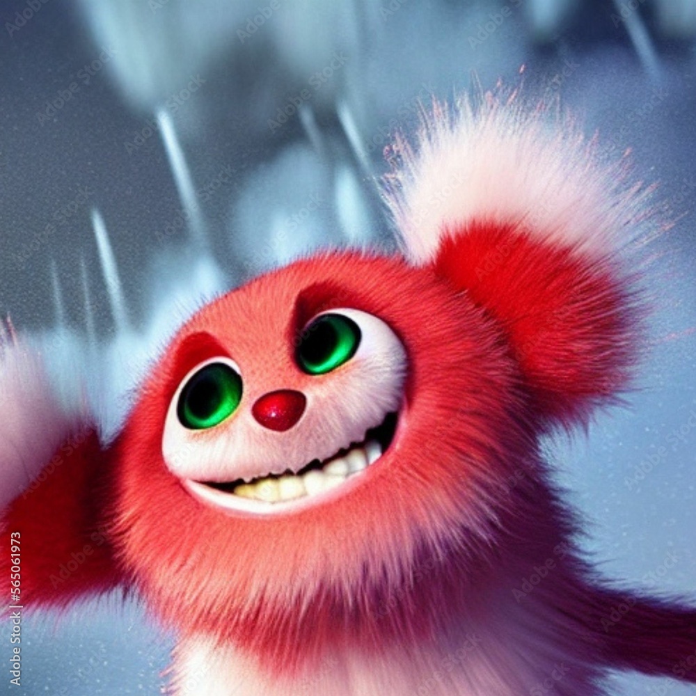 Fototapeta premium Soft and Furry 3D Creatures