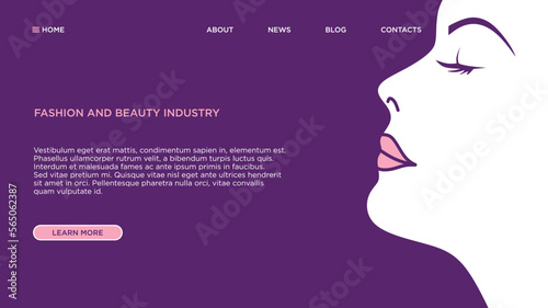 Fashion and beauty industry concept. Template for beauty salons, Cosmetics, medical center, fashion and beauty industry. Design for web site interface. Vector illustration