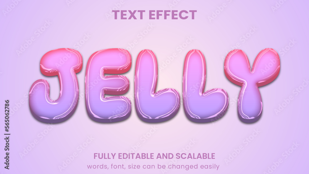 transparent jelly bubble graphic style editable text effect