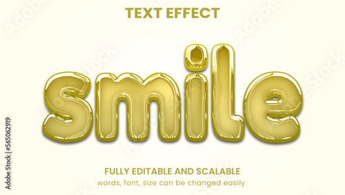 realistic balloon foil graphic style editable text effect