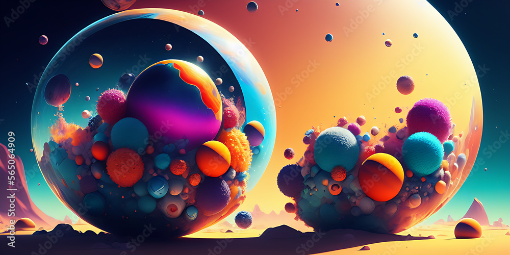 Planetary landscapes, bubble universe