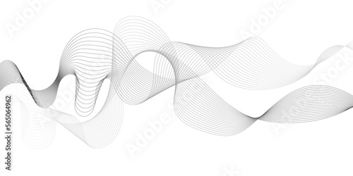 Abstract white and grey pattern of blend lines on white background. Wavy blend line stripes on a white background isolated. Vector Illustration