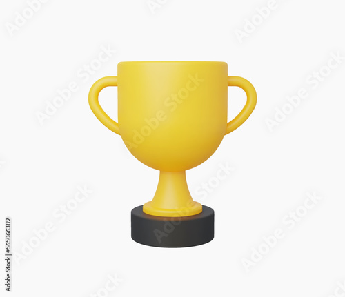 3d Realistic Golden trophy Icon vector Illustration