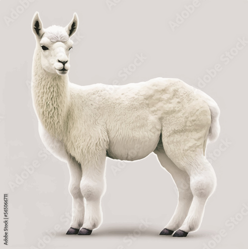 Alpaka, weiß, Illustration