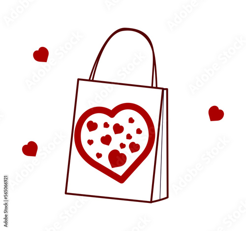Gift bag with hearts