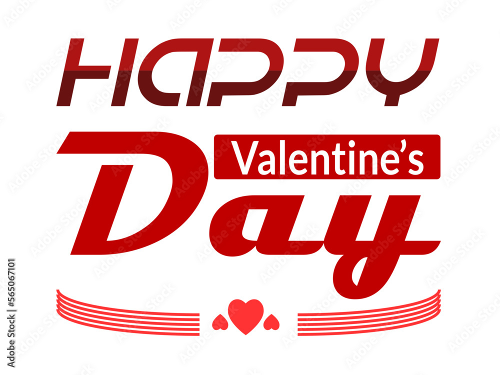 Fototapeta premium Happy valentines day typography poster vector image. Happy Valentines Day Vector Art. valentines day graphic design.
