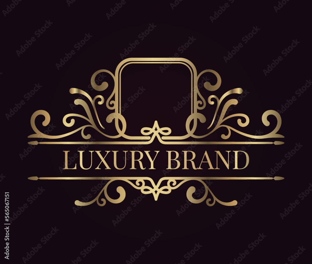 logo border, brand name, vintage ornament