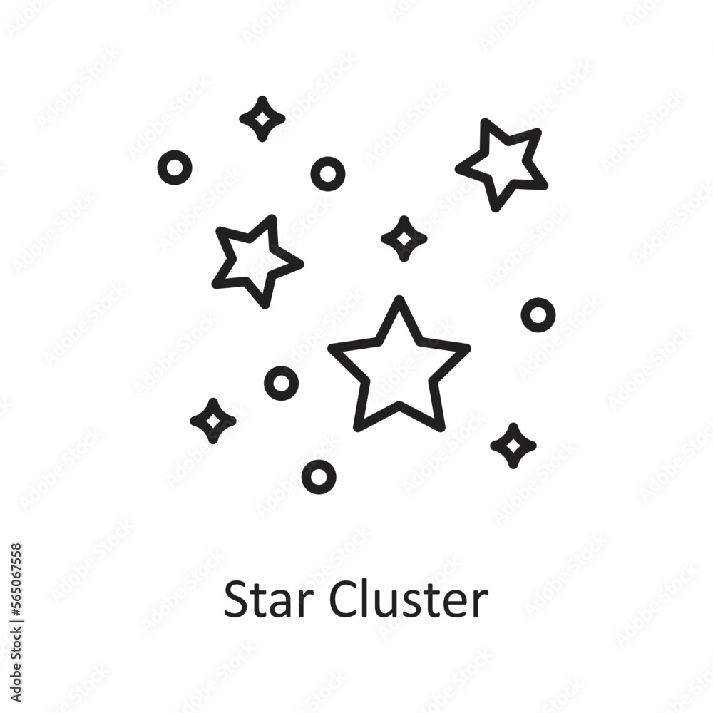Star Cluster Vector Outline Icon Design illustration. Space Symbol on White background EPS 10 File Star Cluster Vector Outline Icon Design illustration. Space Symbol on White background EPS 10 File