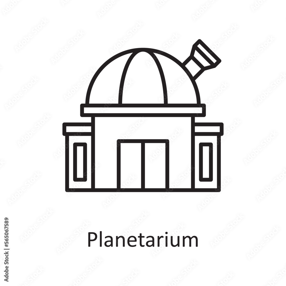 Planetarium Vector Outline Icon Design illustration. Space Symbol on White background EPS 10 File