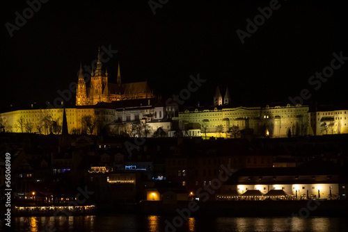 city castle at night, Prague