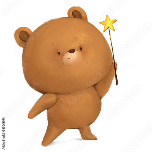 Cute cartoon bear illustration.