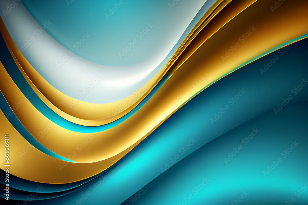 Classic sky blue and gold abstract background.