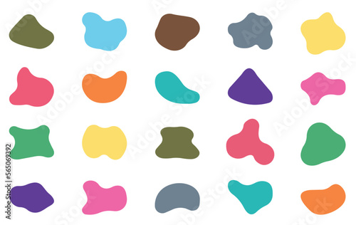 blob shape vector for abstract design.Irregular random minimal blob form. Abstract watery forms template. Organic blobs set icon on white background.