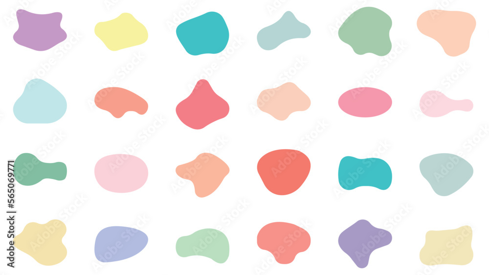 Blob shape organic set. Fluid cooler blob shape vector for abstract design.Irregular random minimal blob form. Abstract watery forms template. Organic blobs set icon on white background. Blob shape organic set. Fluid cooler blob shape vector for abstract design.Irregular random minimal blob form. Abstract watery forms template. Organic blobs set icon on white background.