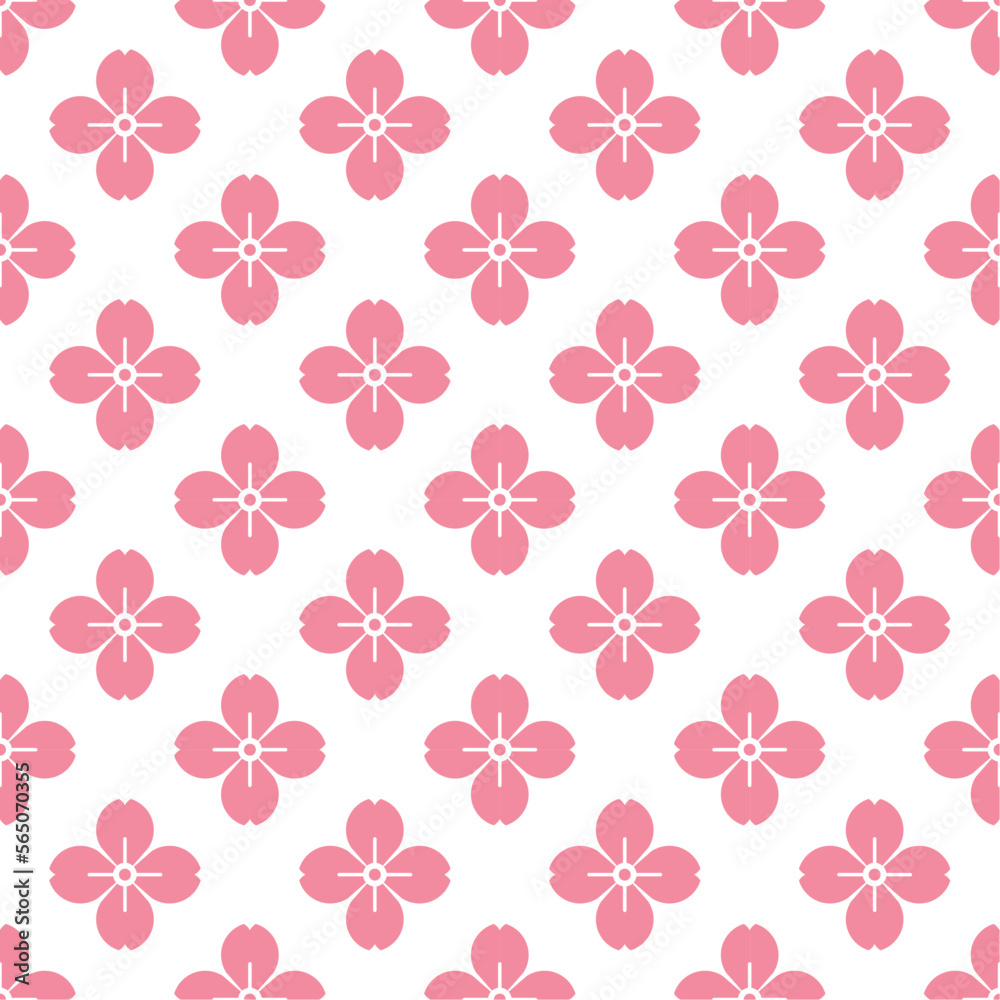 Seamless vector with geometric floral pattern