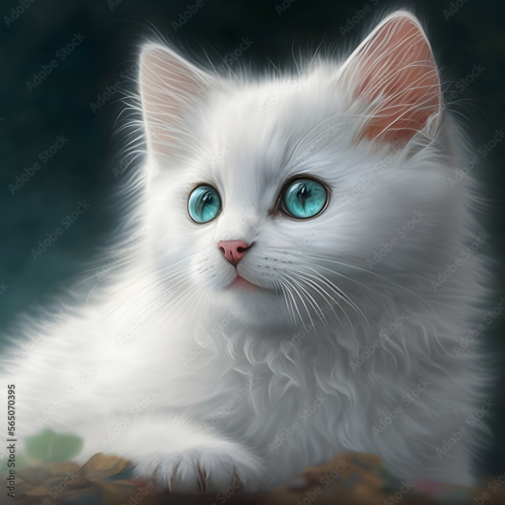 portrait of a cat with beautiful eyes created using AI Generative Technology