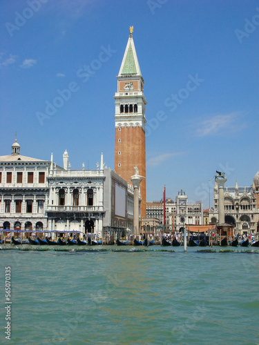 View of houses and canal . Close-up. Venice. Italy.