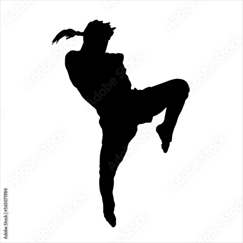 muayhtai silhouette logo illustration